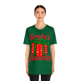 Unisex Jersey Short Sleeve Holiday Tee, "Santa's Favorite"