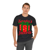 Unisex Jersey Short Sleeve Holiday Tee, "Santa's Favorite"