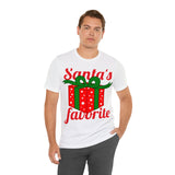 Unisex Jersey Short Sleeve Holiday Tee, "Santa's Favorite"