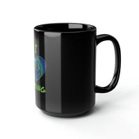 Large Black "I Love Hiking" Mug 15oz