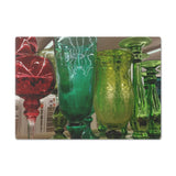 "Festive Glassware"  Tempered Glass Cutting Board, 2 sizes