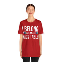 Unisex Jersey Short Sleeve Holiday Tee, "Kids Table"