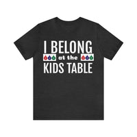 Unisex Jersey Short Sleeve Holiday Tee, "Kids Table"