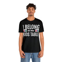 Unisex Jersey Short Sleeve Holiday Tee, "Kids Table"