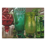 "Festive Glassware"  Tempered Glass Cutting Board, 2 sizes