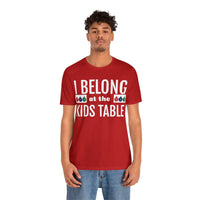 Unisex Jersey Short Sleeve Holiday Tee, "Kids Table"