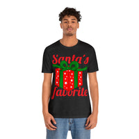 Unisex Jersey Short Sleeve Holiday Tee, "Santa's Favorite"