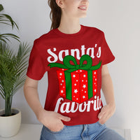 Unisex Jersey Short Sleeve Holiday Tee, "Santa's Favorite"