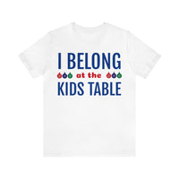 Unisex Jersey Short Sleeve Holiday Tee, "Kids Table"