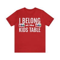 Unisex Jersey Short Sleeve Holiday Tee, "Kids Table"