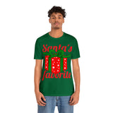 Unisex Jersey Short Sleeve Holiday Tee, "Santa's Favorite"