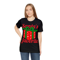 Unisex Jersey Short Sleeve Holiday Tee, "Santa's Favorite"