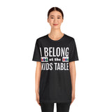 Unisex Jersey Short Sleeve Holiday Tee, "Kids Table"