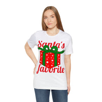 Unisex Jersey Short Sleeve Holiday Tee, "Santa's Favorite"