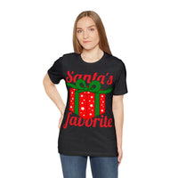 Unisex Jersey Short Sleeve Holiday Tee, "Santa's Favorite"