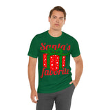 Unisex Jersey Short Sleeve Holiday Tee, "Santa's Favorite"