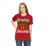 Unisex Jersey Short Sleeve Holiday Tee, "Santa's Favorite"