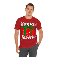 Unisex Jersey Short Sleeve Holiday Tee, "Santa's Favorite"