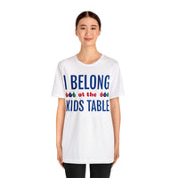 Unisex Jersey Short Sleeve Holiday Tee, "Kids Table"