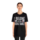 Unisex Jersey Short Sleeve Holiday Tee, "Kids Table"