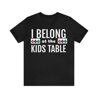 Unisex Jersey Short Sleeve Holiday Tee, "Kids Table"