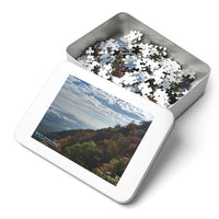 Fall view from Mount Jefferson, North Carolina.  Jigsaw Puzzle (3 sizes)