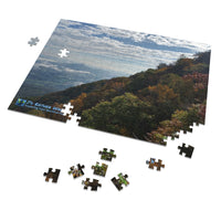 Fall view from Mount Jefferson, North Carolina.  Jigsaw Puzzle (3 sizes)