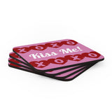 Corkwood Coaster Set "Kiss Me!"