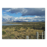 "Patagonia Landscape"  Tempered Glass Cutting Board, 2 sizes