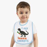 "T-Rex Carrots" Contrast Trim Jersey Bib