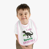 "T-Rex Broccoli" Contrast Trim Jersey Bib