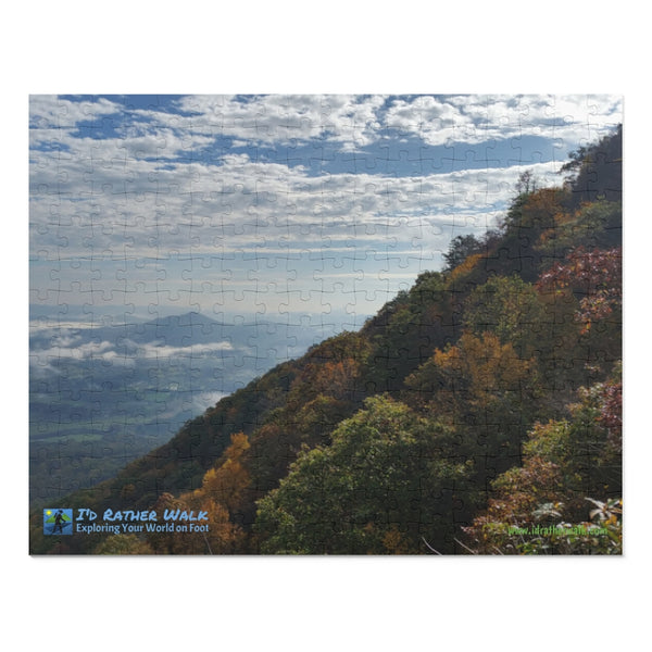 Fall view from Mount Jefferson, North Carolina.  Jigsaw Puzzle (3 sizes)