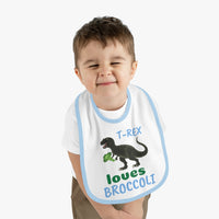 "T-Rex Broccoli" Contrast Trim Jersey Bib