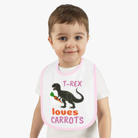 "T-Rex Carrots" Contrast Trim Jersey Bib