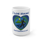 Large IRW Logo "I Love Hiking!" Ceramic Mug, 15oz